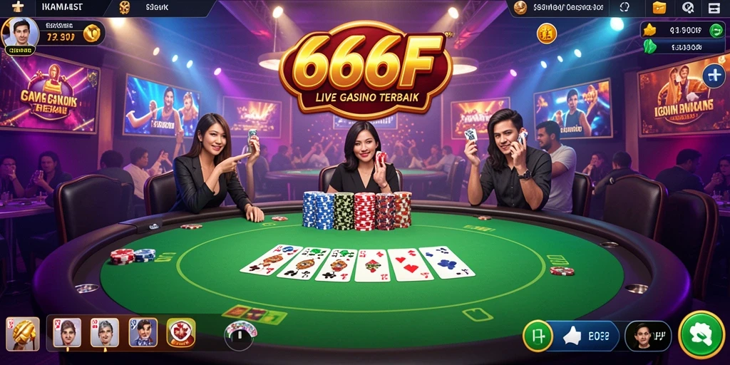 Tampilan gameplay Live Casino yang seru dan interaktif di 666F.