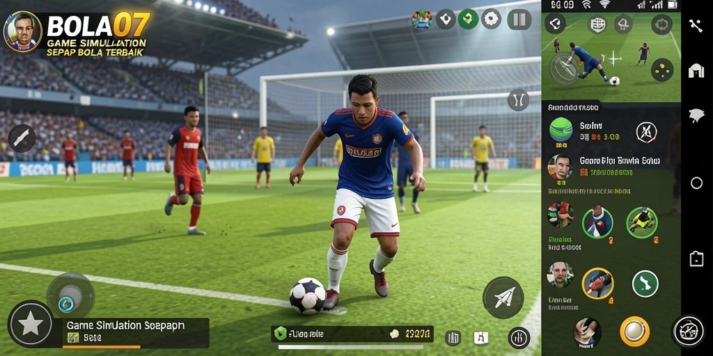 Tampilan gameplay BOLA07 dengan grafis yang menakjubkan.