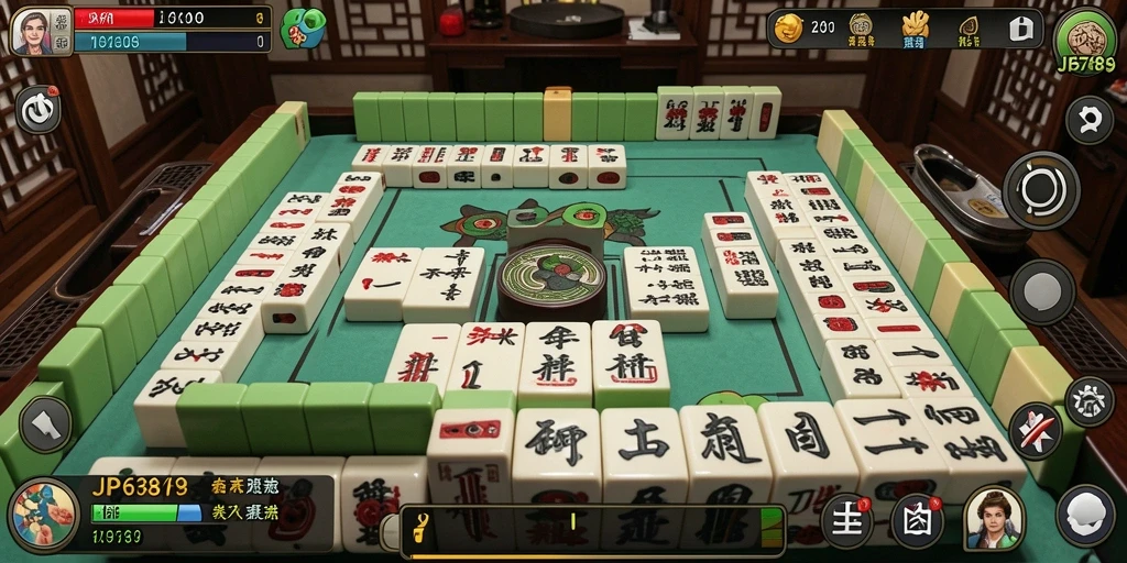 Tampilan gameplay seru di JP6789 yang menampilkan ubin Mahjong.