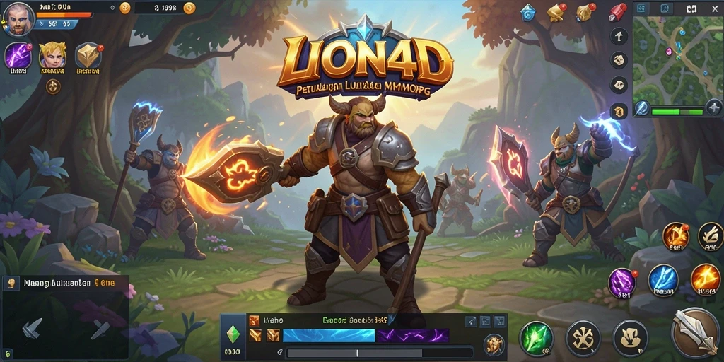 Tampilan gameplay <strong>LION4D</strong> yang menakjubkan dan interaksi antar pemain dalam dunia MMORPG.