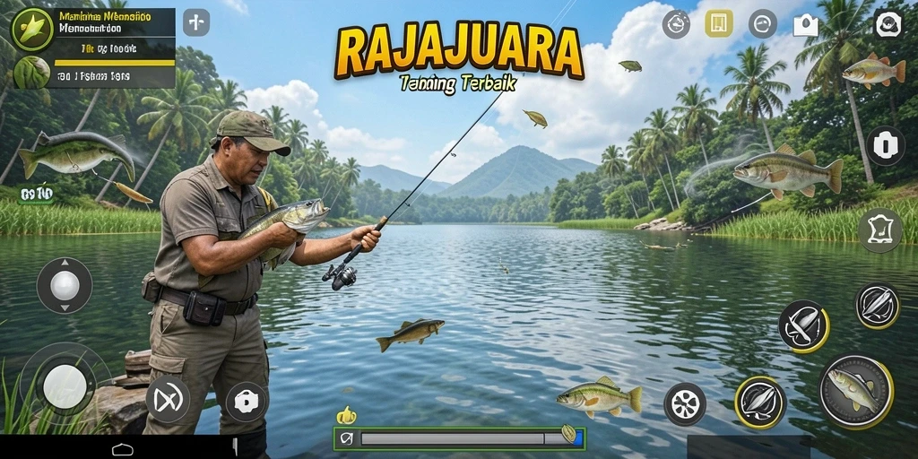 Gameplay seru RAJAJUARA dengan grafis memukau dari pengalaman memancing.