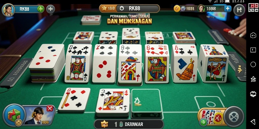 Tampilan gameplay menarik dari RK88 dengan suasana permainan domino.