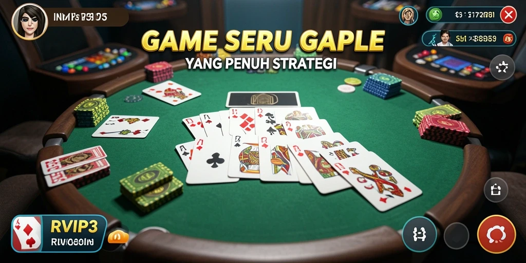 Tampilan gameplay Gaple yang seru dan interaktif di RVIP3.