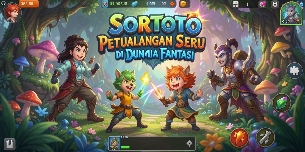 Tampilan layar SORTOTO menunjukkan aksi petualangan yang seru dan menegangkan.